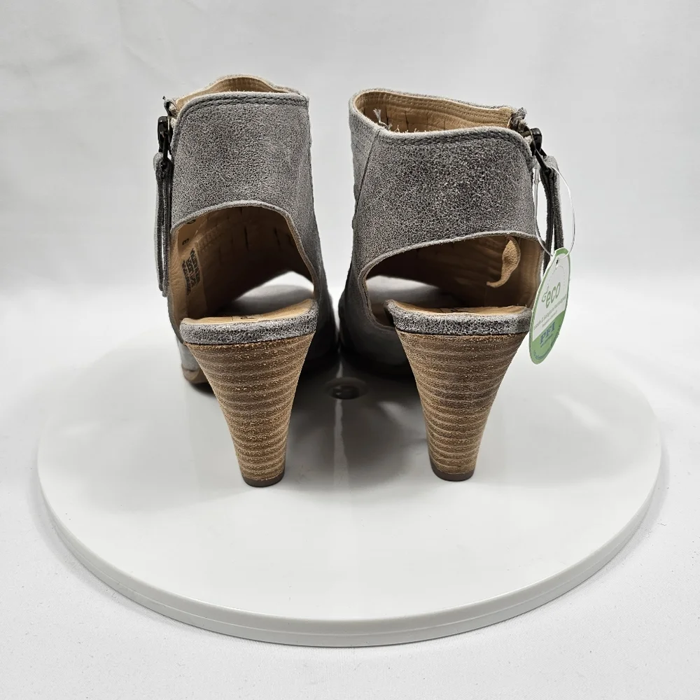 NWT Paul Green Peep Toe Leather Booties Eco Fit Austria UK 3 EU 36 Taupe Comfort